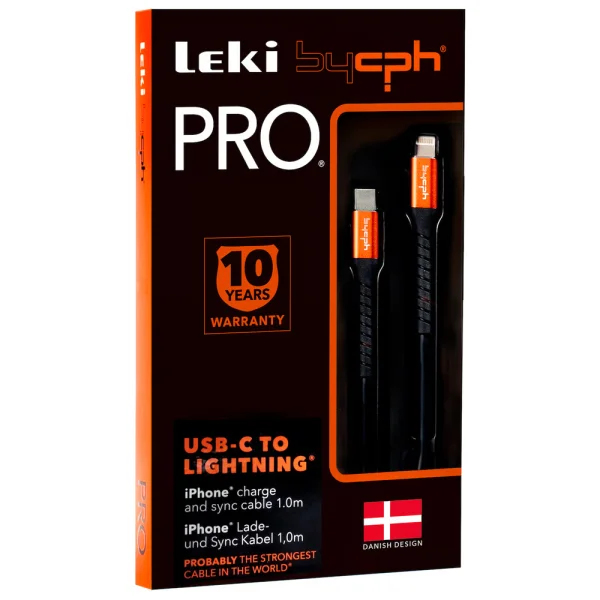 Кабел Leki bycph Pro от USB-C към Lightning, 1m, Черен 2