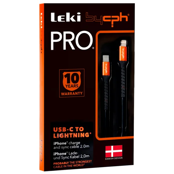 Cable Leki bycph Pro from USB-C to Lightning, 2m, Black 2