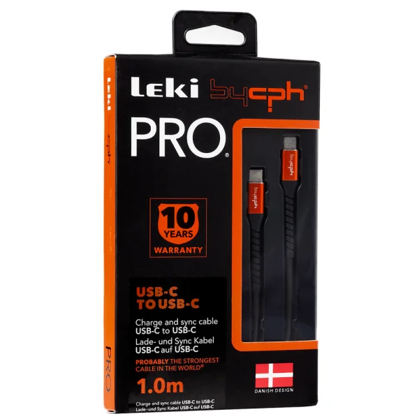 Cable Leki bycph Pro from USB-C to USB-C, 1m, Black 2