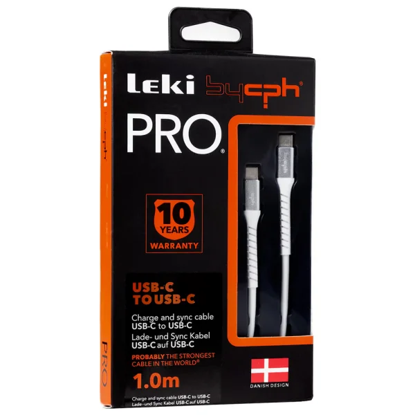 Cable Leki bycph Pro from USB-A to USB-C, 1m, White 2