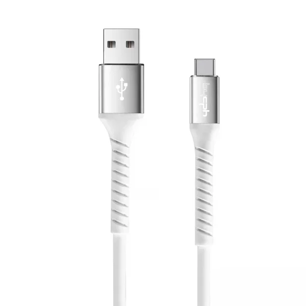 Cable Leki bycph Pro from USB-A to USB-C, 1m, White 1