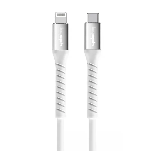 Кабел Leki bycph Pro от USB-C към Lightning, 1m, Бял 1