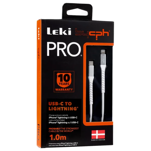Кабел Leki bycph Pro от USB-C към Lightning, 1m, Бял 2