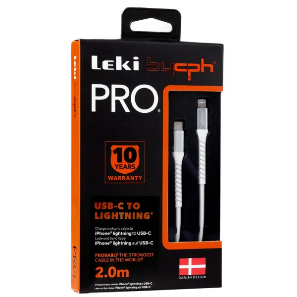 Cable Leki bycph Pro from USB-C to Lightning, 2m, White 2