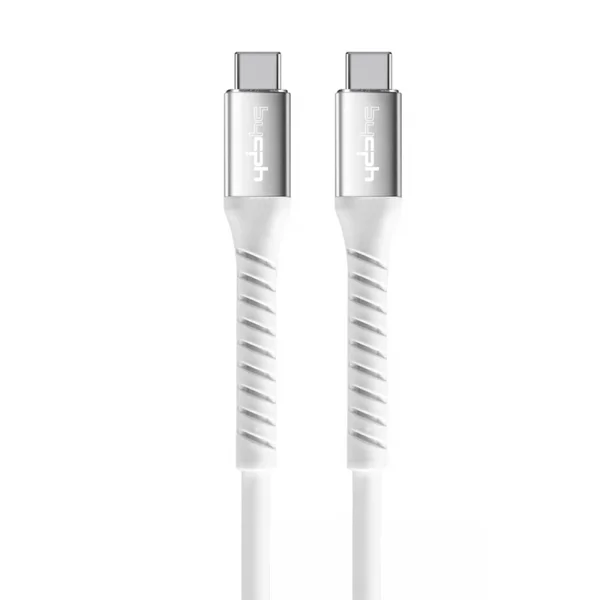 Кабел Leki bycph Pro от USB-C към USB-C, 100W, 1m, Бял 1