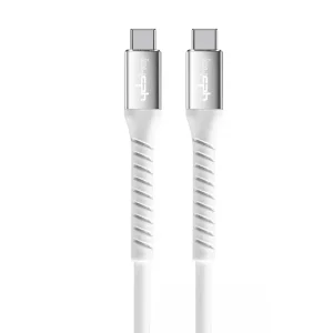 Кабел Leki bycph Pro от USB-C към USB-C, 100W, 1m, Бял