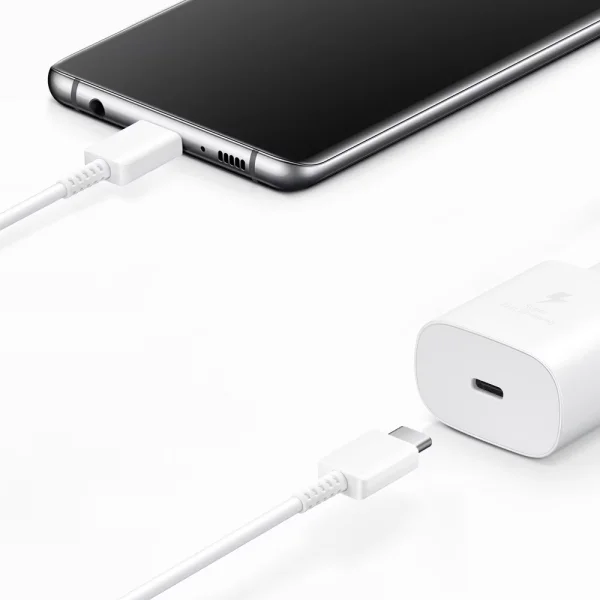 Зарядно SAMSUNG EP-TA800EWE 25W, с кабел EP-DA905BWE USB-C към USB-C, Бял, bulk 6