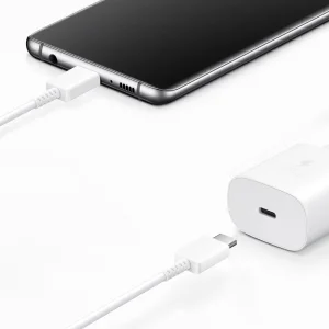 Зарядно SAMSUNG EP-TA800EWE 25W, с кабел EP-DA905BWE USB-C към USB-C, Бял, bulk 6