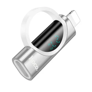 Адаптер HOCO UA32B  Lightning (male) to USB C (female), wint digital display, 2.4A, 27W, Сребрист