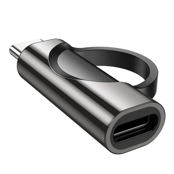 Адаптер HOCO UA32 Type C (male) to Lightning (female), wint digital display, 5A, 100W, Черен 3