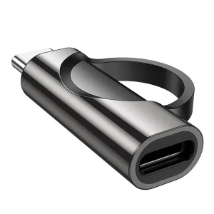 Адаптер HOCO UA32 Type C (male) to Lightning (female), wint digital display, 5A, 100W, Черен 3