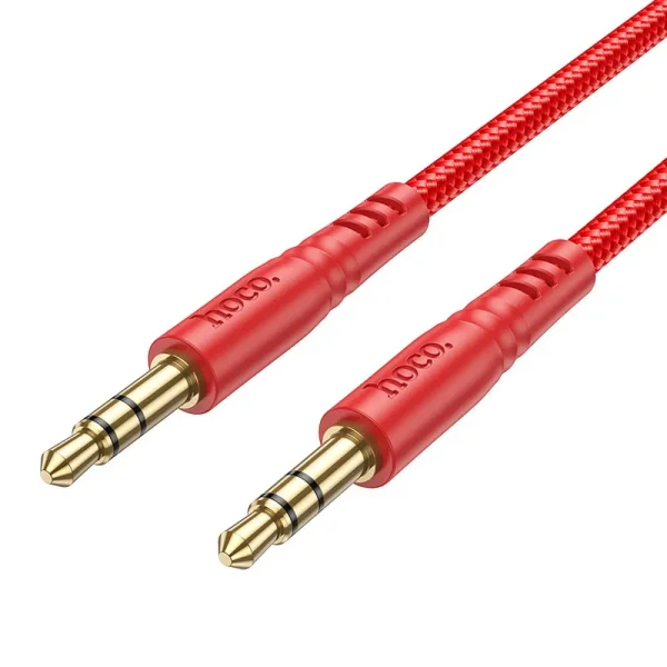 Аудио кабел AUX HOCO UPA24, 3.5mm към 3.5mm, 1 м, Червен 2