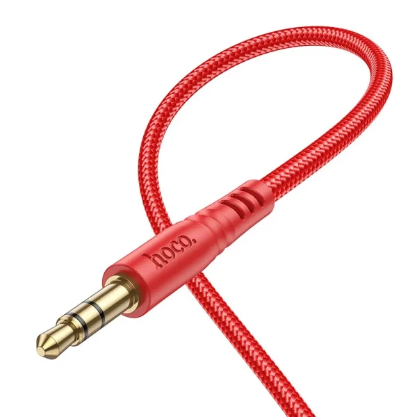 Аудио кабел AUX HOCO UPA24, 3.5mm към 3.5mm, 1 м, Червен 3