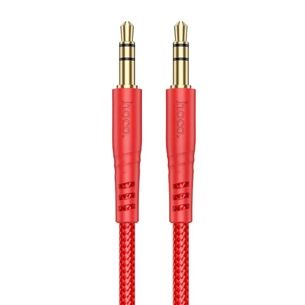 Аудио кабел AUX HOCO UPA24, 3.5mm към 3.5mm, 1 м, Червен 1