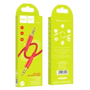 Аудио кабел AUX HOCO UPA24, 3.5mm към 3.5mm, 1 м, Червен 5