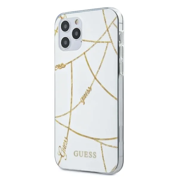 Гръб Guess CHAIN COLLECTION за iPhone 12 / iPhone 12 Pro, Бял 1