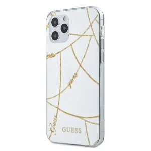 Гръб Guess CHAIN COLLECTION за iPhone 12 / iPhone 12 Pro, Бял