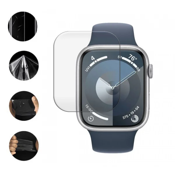 Hydrogel screen protector for smartwatch Apple Watch 9 Series 45mm small 2mm 1