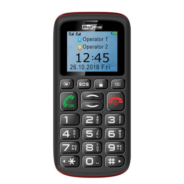 Mobile Phone MAXCOM MM428 Light DS, Black - Red 1