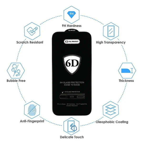 Стъклен протектор 6D Pro Full Glue за Samsung Galaxy S24 Ultra, Черен 3