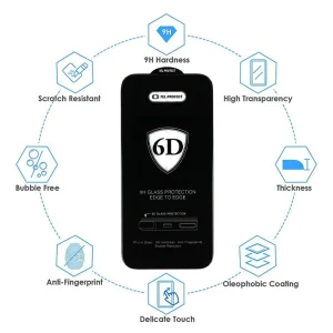 Стъклен протектор 6D Pro Full Glue за Samsung Galaxy S24 Ultra, Черен 3