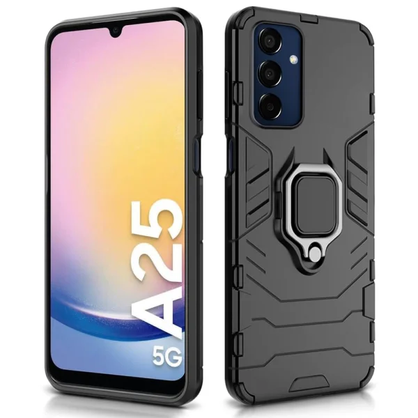 Shockproof Case Kickstand Ring for Samsung Galaxy A25 5G, Black 2