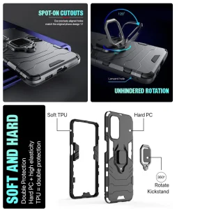 Shockproof Case Kickstand Ring for Samsung Galaxy A25 5G, Black 3