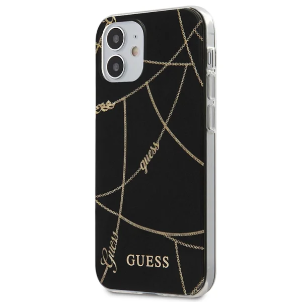 Гръб Guess CHAIN COLLECTION за iPhone 12 / iPhone 12 Pro, Черен 1
