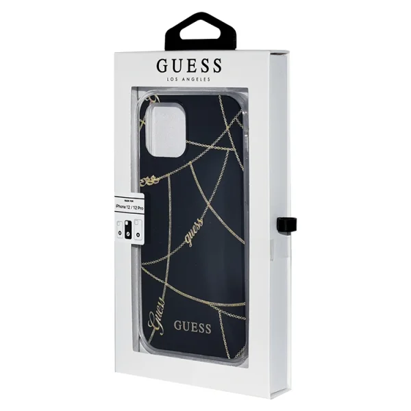 Гръб Guess CHAIN COLLECTION за iPhone 12 / iPhone 12 Pro, Черен 2