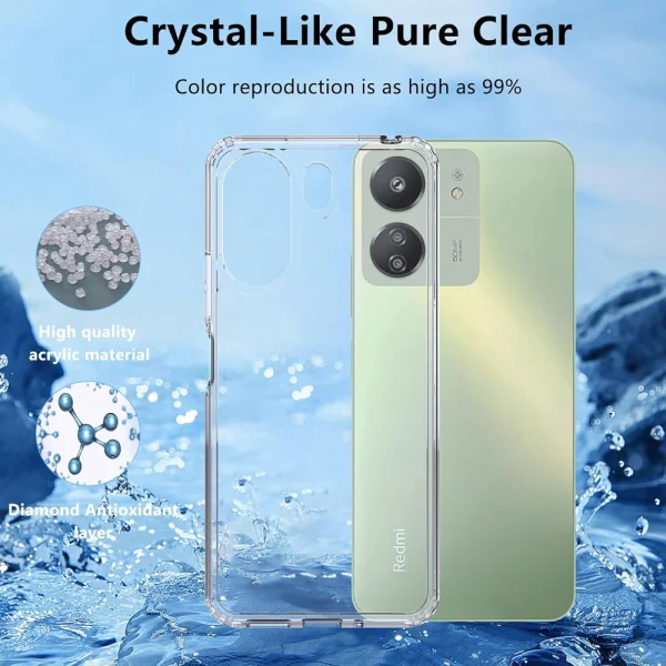 Shockproof case Super Hybrid for Xiaomi Redmi 13C, Transparent 3