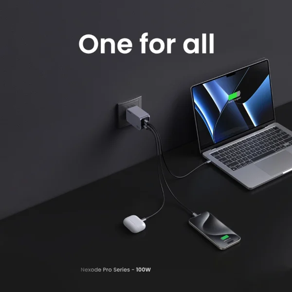 UGREEN X757 Nexode Pro Charger, 220V, 2xUSB-C,1xUSB A, GaN, 100W, with USB-C Cable 4