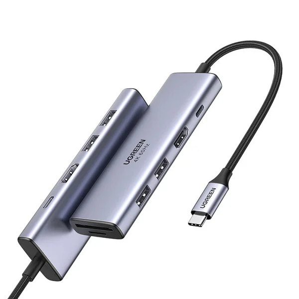 Multi-functional adapter UGREEN CM511, 6 in 1 HDMI / USB A / SD / PD 2