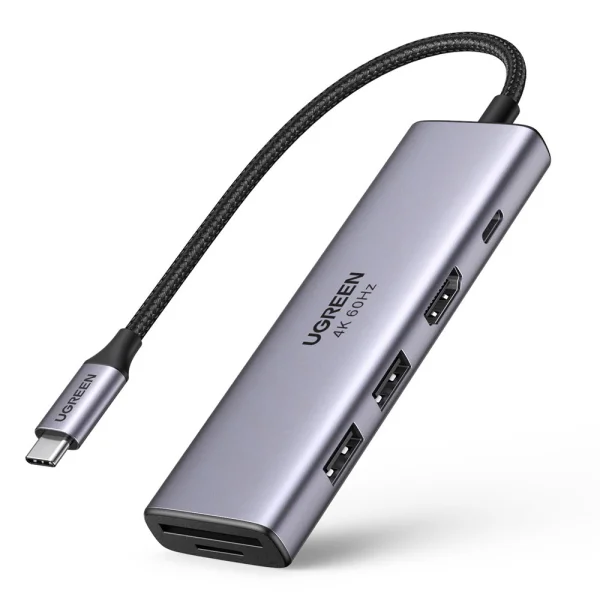 Multi-functional adapter UGREEN CM511, 6 in 1 HDMI / USB A / SD / PD 1