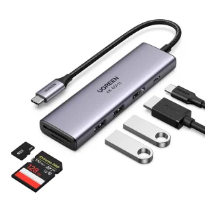 Multi-functional adapter UGREEN CM511, 6 in 1 HDMI / USB A / SD / PD 5