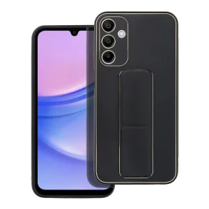 Удароустойчив калъф LEATHER stand за Samsung Galaxy A15, Черен