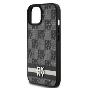 DKNY Case for iPhone 15, PU Leather Checkered Pattern and Stripe Case, DKHCP15SPCPTSSK 3