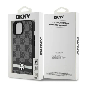 DKNY Case for iPhone 15, PU Leather Checkered Pattern and Stripe Case, DKHCP15SPCPTSSK 6