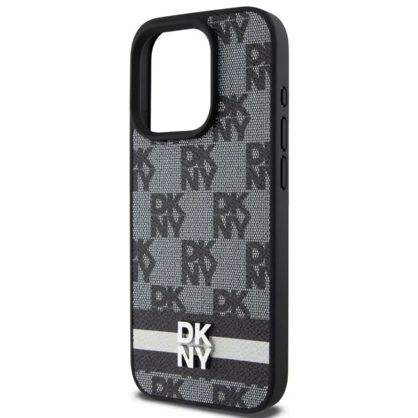 DKNY Case for iPhone 15 Pro, PU Leather Checkered Pattern and Stripe Case, DKHCP15LPCPTSSK 4