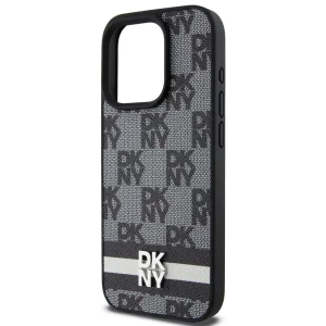 DKNY Case for iPhone 15 Pro, PU Leather Checkered Pattern and Stripe Case, DKHCP15LPCPTSSK 4