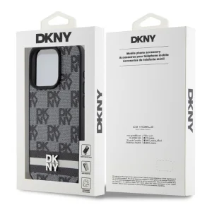 DKNY Case for iPhone 15 Pro Max, PU Leather Checkered Pattern and Stripe Case, DKHCP15XPCPTSSK 6