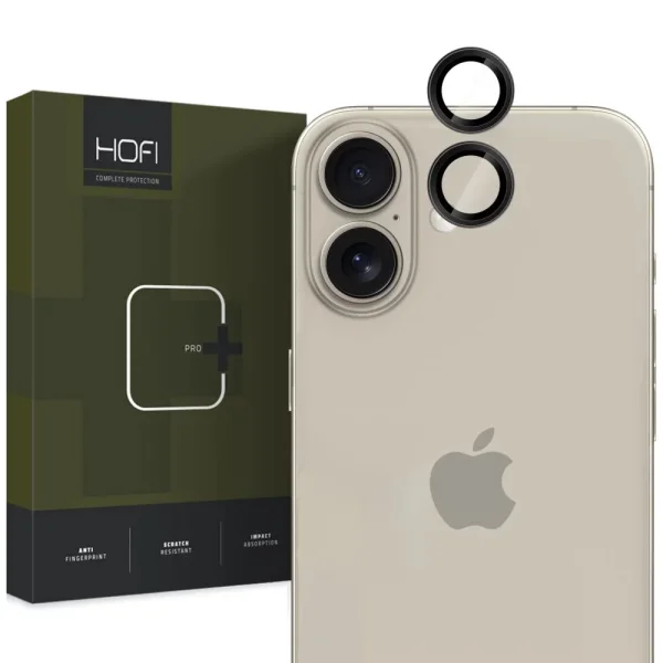 Стъклен Протектор HOFI Camring Pro Plus за камерата на iPhone 16 / 16 Plus, Черен 1