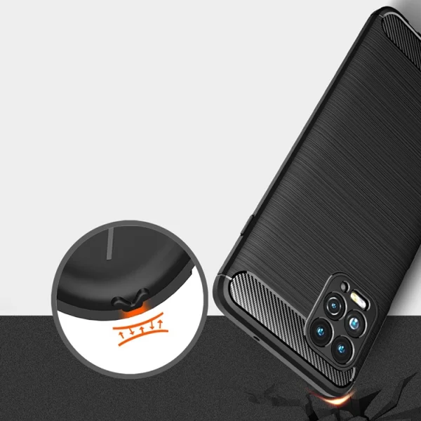 Силиконов Калъф Carbon Fibre Brushed за Motorola Edge S / Moto G100, Черен 2