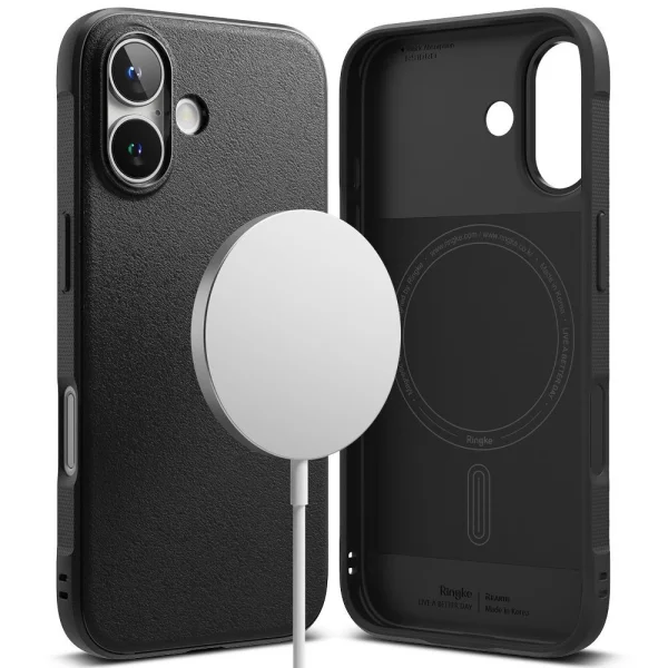 Силиконов калъф Ringke Onyx Magnetic MagSF за iPhone 16, Черен 4