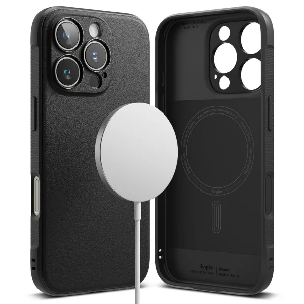 Силиконов калъф Ringke Onyx Magnetic MagSF за iPhone 16 Pro Max, Черен 2