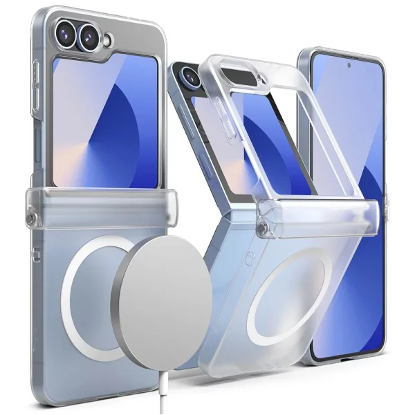 Удароустойчив калъф Ringe Slim Hinge Magnetic MagSF за Samsung Galaxy Z Flip 6, Прозрачен 2