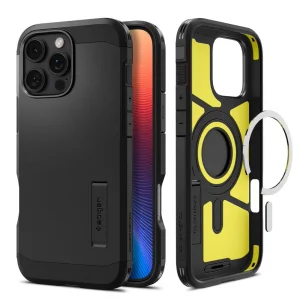 Удароустойчив калъф Spigen Tough Armor Mag MagSafeза iPhone 16 Pro Max, AC08013, Черен