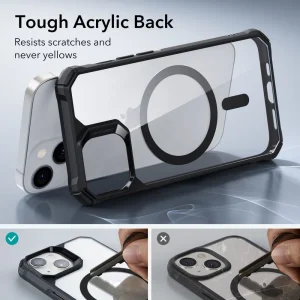 Удароустойчив калъф ESR Air Armor Halolock MagSafe за iPhone 15 Plus / 14 Plus, черен - прозрачен 4