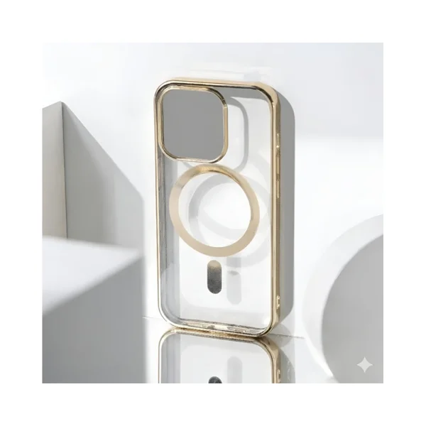TECH-PROTECT Magflex MagSafe Silicone Case for iPhone 16 Pro, transparent - gold 2