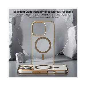 TECH-PROTECT Magflex MagSafe Silicone Case for iPhone 16 Pro, transparent - gold 4