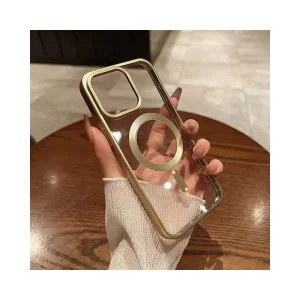 TECH-PROTECT Magflex MagSafe Silicone Case for iPhone 16 Pro, transparent - gold 3